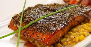 Healthy Pepper Crusted Salmon